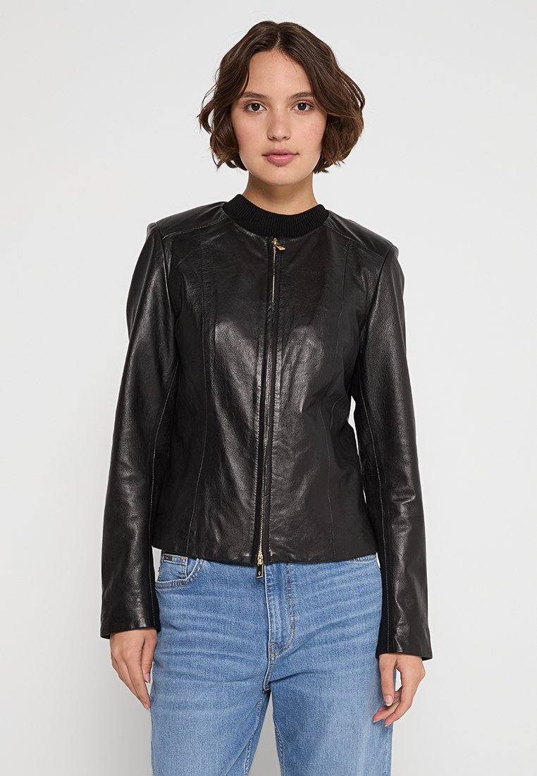 OCHNIK Leren jas zwart OCHNIK Leren jas zwart