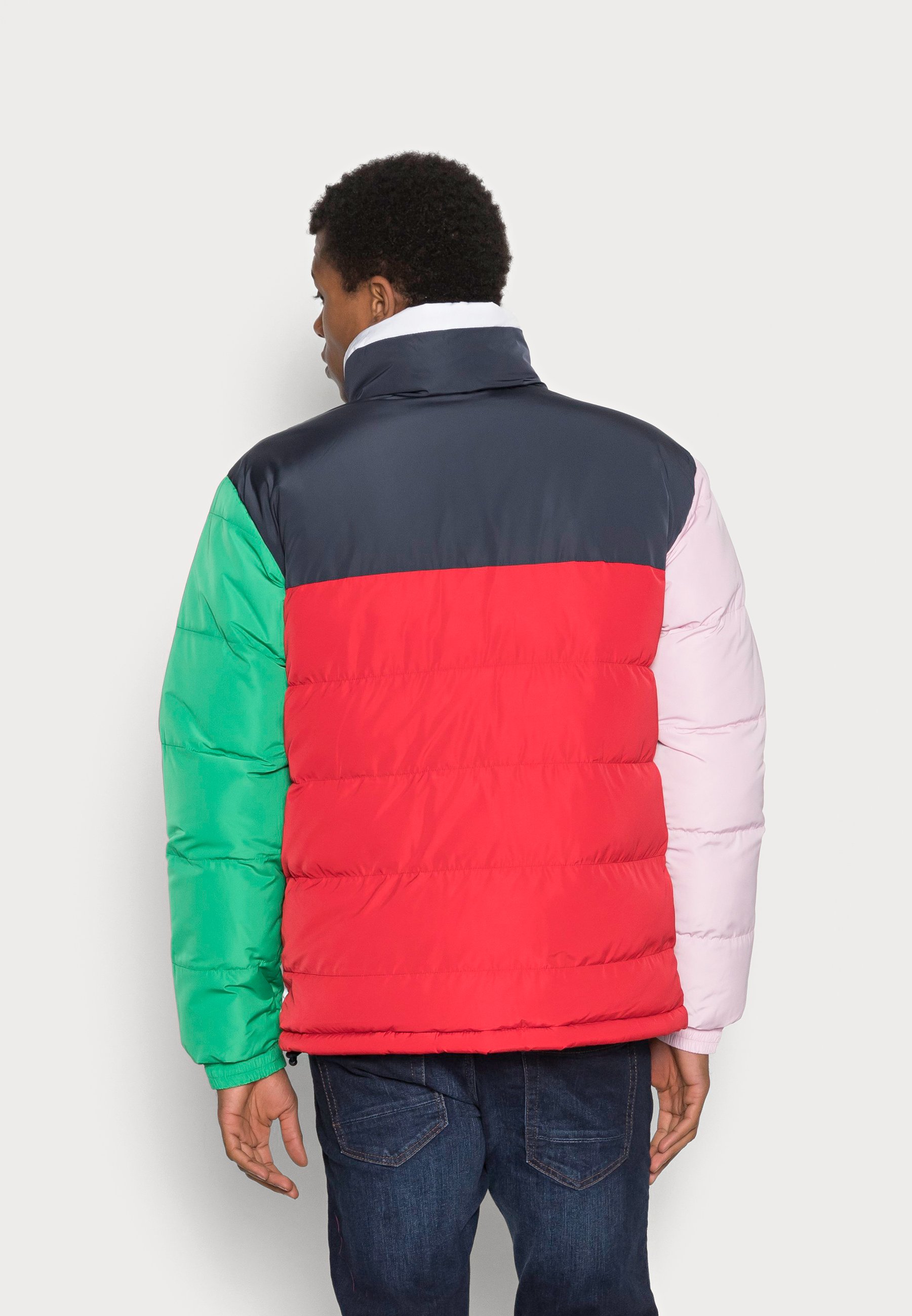 multi color bubble coat