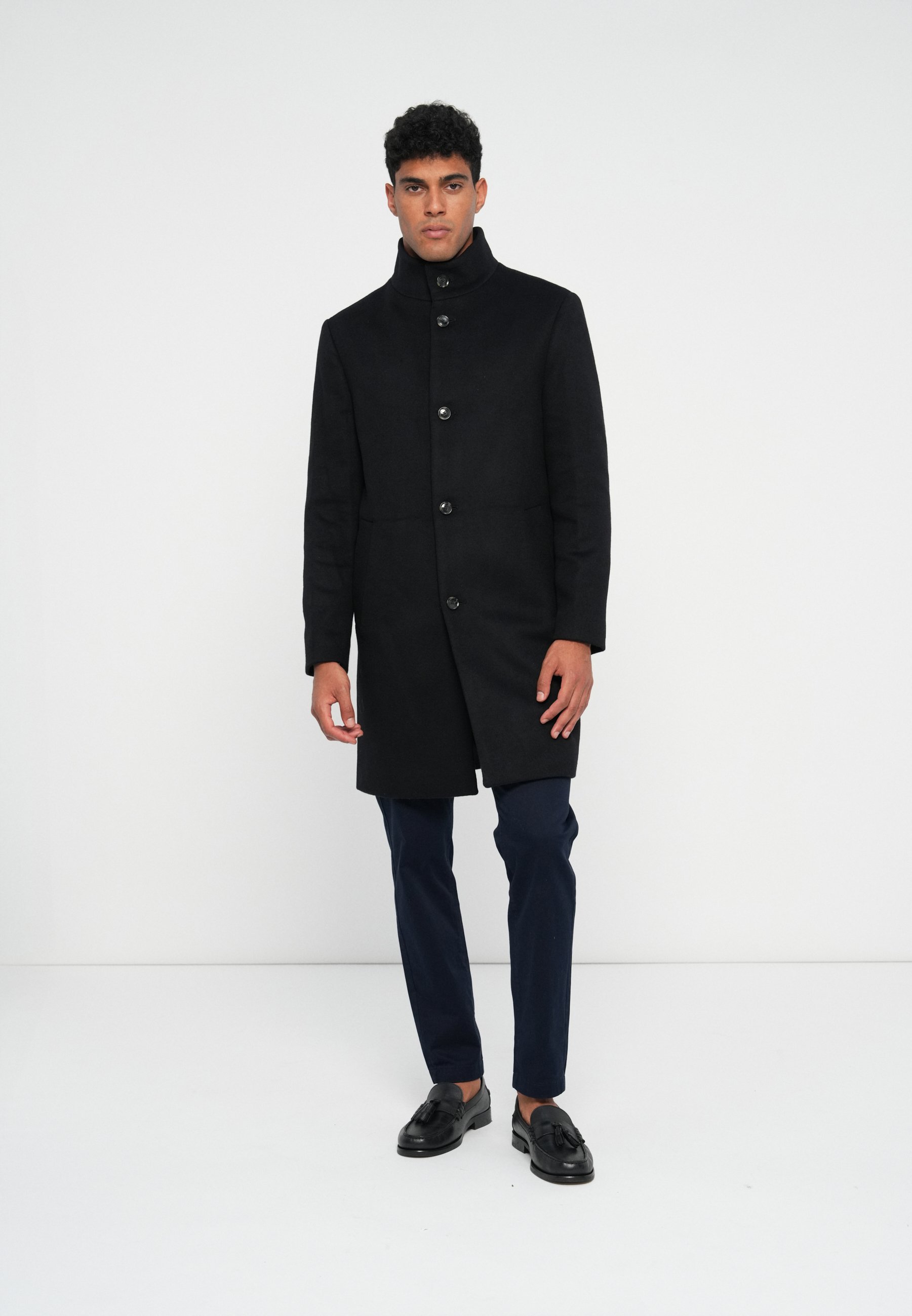 Tommy Hilfiger STAND COLLAR - Classic coat - black - Zalando.co.uk