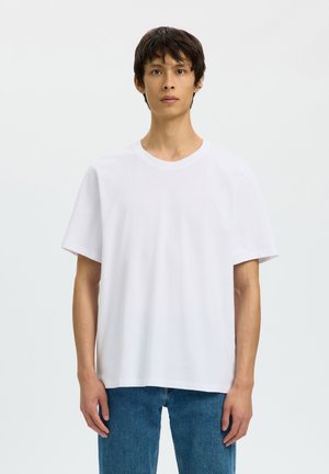 Selected, SLHATLAS O NECK TEE - Camiseta básica - bright white