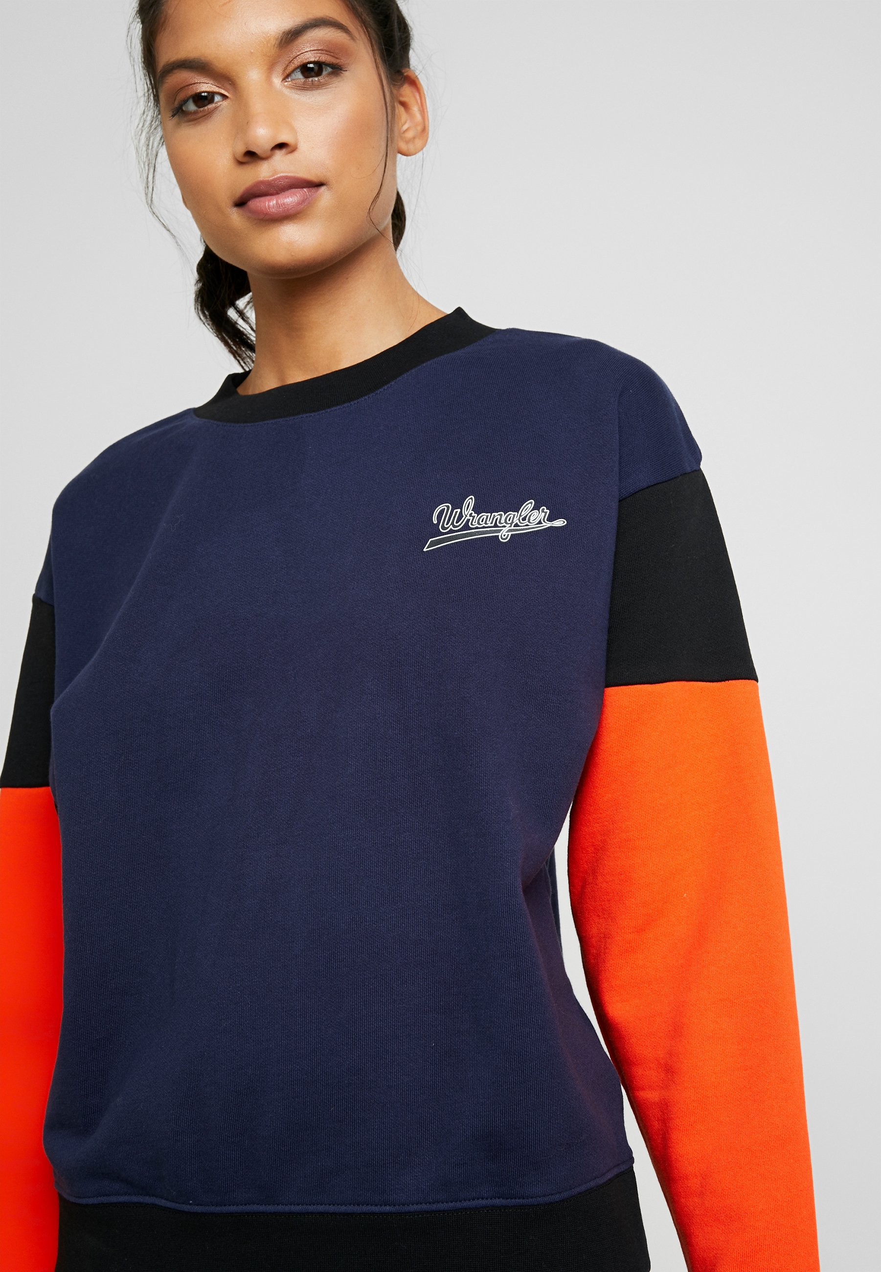 Wrangler HIGH RETRO Sweatshirt navy Zalando.no Wrangler 90S TEE WHITE