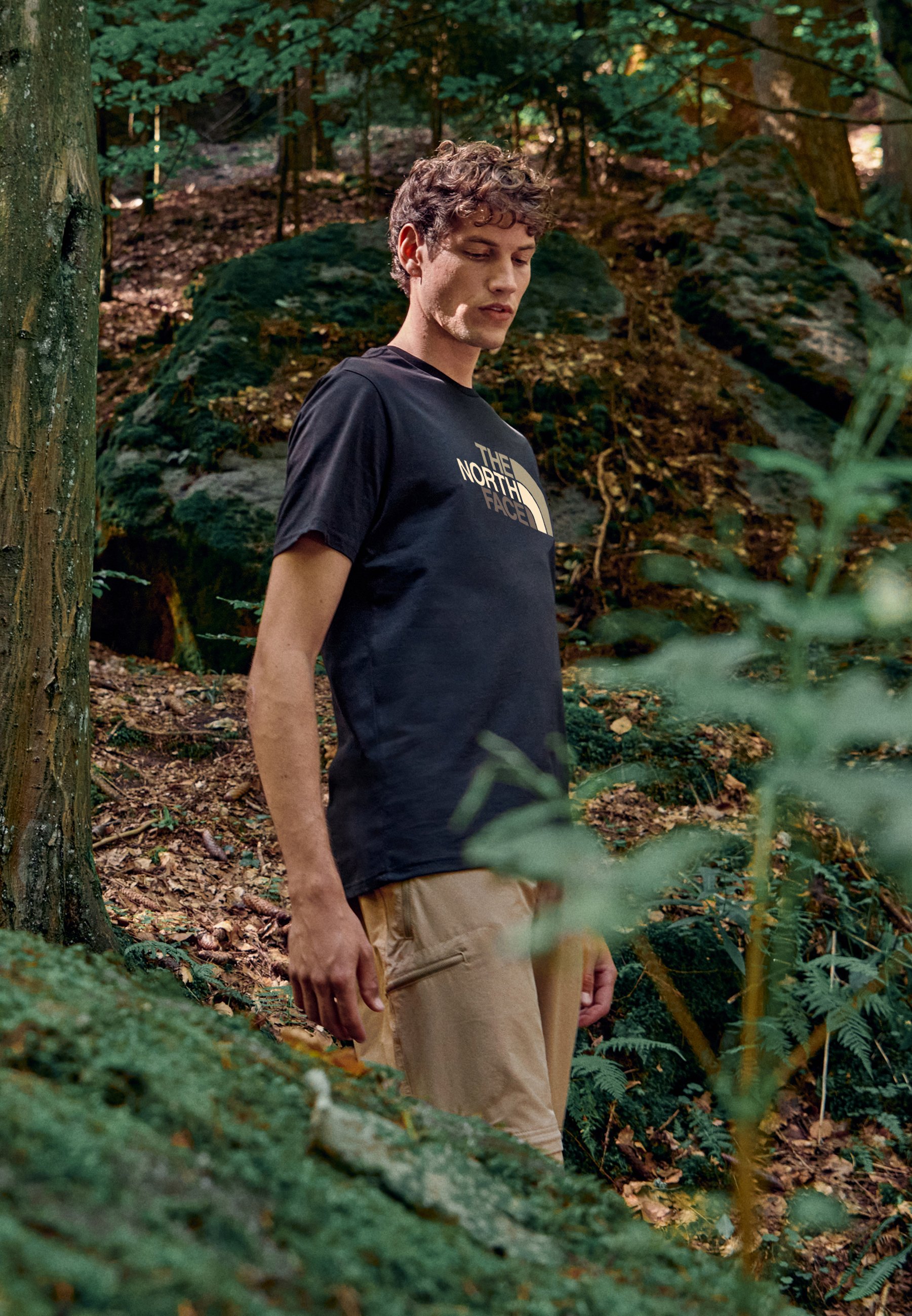 The North Face EASY TEE - Print T-shirt - black/black - Zalando