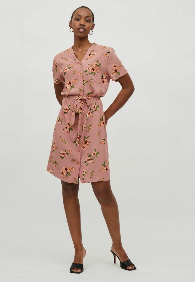 VILA KURZÄRMELIGES - Blousejurk - old rose/donkerroze - Zalando.nl