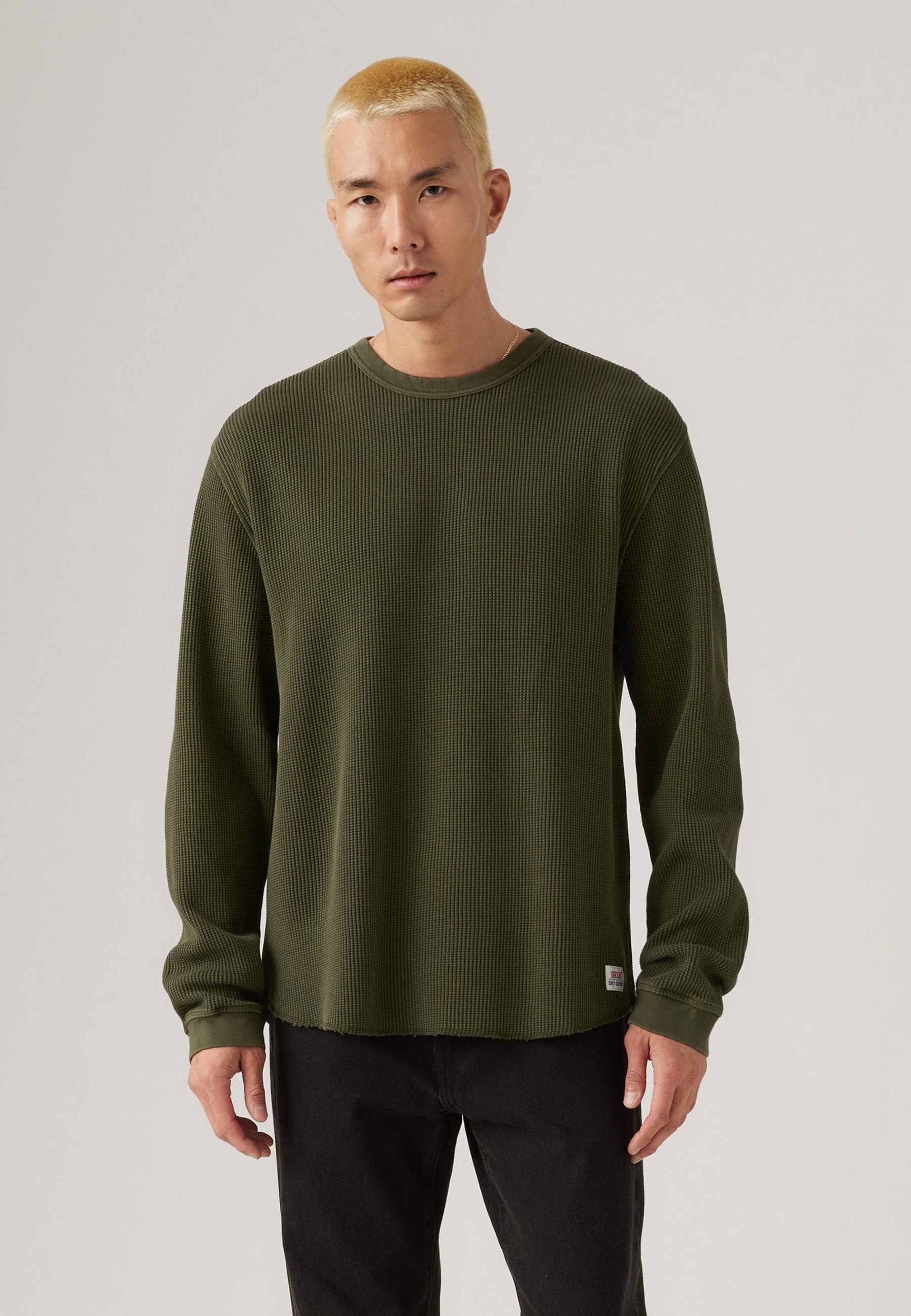 Hardaddy Maglietta Uomo Scollo A V Manica Lunga A Costine – Casual Basic Morbida Per Autunno E Inverno