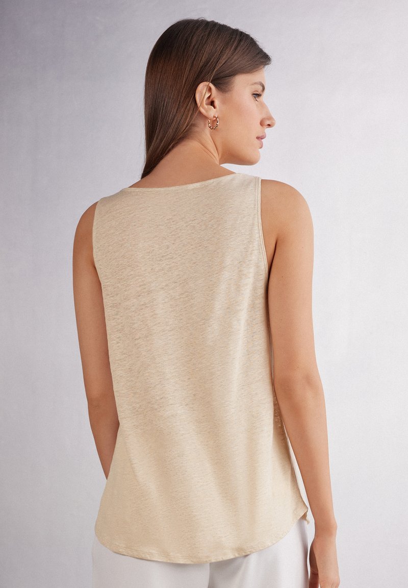 Débardeur Femme Beige Only Mirina - Coupe Classique - Col Rond - Sans
