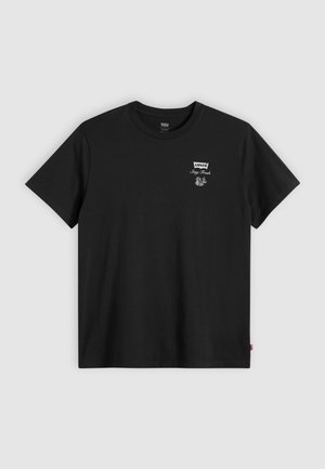 T-shirt in cotone nero con colletto rotondo, maniche corte e logo frontale con la scritta "Levi's Stay Fresh". Tessuto morbido, vestibilità rilassata.