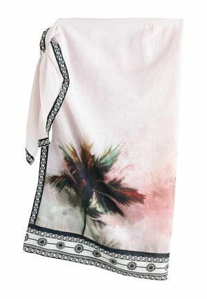 REGULAR FIT - MAXI LENGTH SARONG  . - Strandkiegészítő - black white palm border print