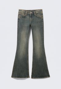 KATSUMI LOW RISE SLIM - Calças de ganga à boca de sino - desert blue/dark blue