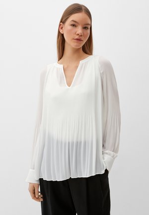 MIT PLISSEE-STRUKTUR - Blouse - soft white