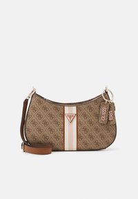 Guess NOELLE TOP ZIP SHOULDER BAG - Håndveske - latte