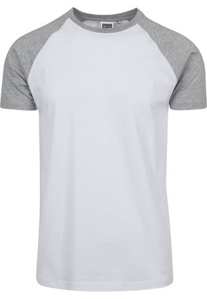 Urban Classics RAGLAN CONTRAST  - Triko s potiskem - white/ mottled light grey