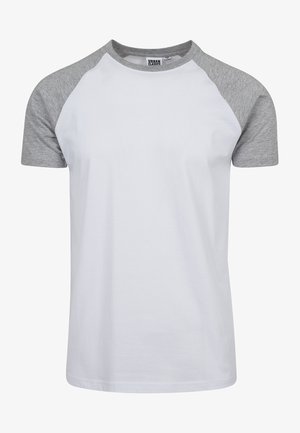 RAGLAN CONTRAST  - Tricou cu imprimeu - white/ mottled light grey