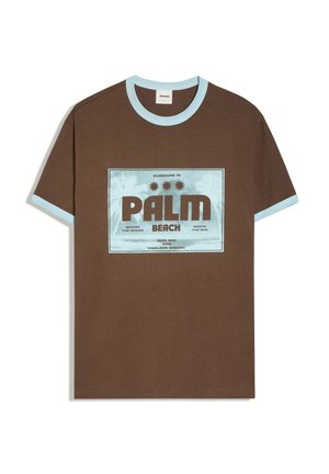 Bershka, PRINTED SHORT SLEEVE - T-SHIRT - T-shirts print - brown