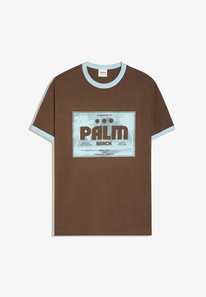 Bershka, PRINTED SHORT SLEEVE - T-SHIRT - T-Shirt print - brown