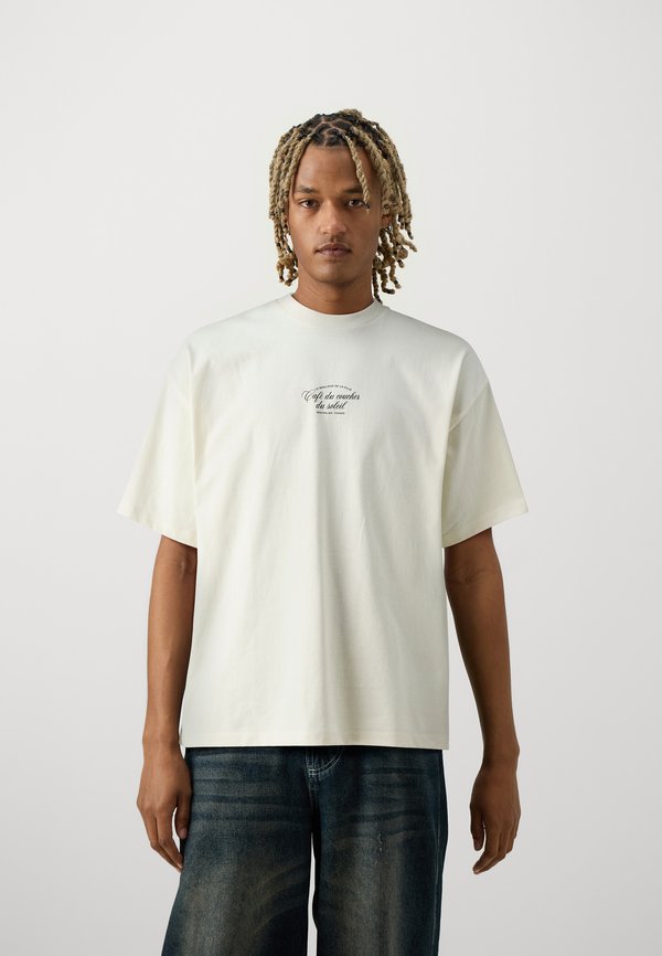 SLHBOXY CAFÉ TEE - Print T-shirt - egret4