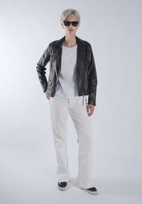 Mira Paris MI AMOR EMBROIDERY BIKER PERFECTO JACKET - Kožená bunda - black