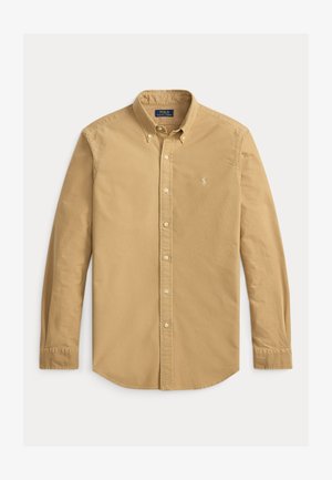 Langermet button-up skjorte i bomull med knappede krager og en liten logo brodert på venstre bryst.