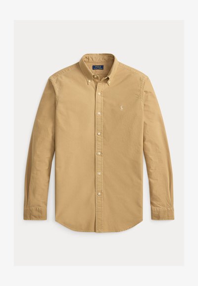 Długi rękaw koszuli zapinanej na guziki, wykonanej z bawełny, z kołnierzykiem zapinanym na guziki i małym logo wyszywanym na lewej piersi.