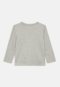 Μακρυμάνικη μπλούζα με στρογγυλή λαιμόκοψη σε ανοιχτό γκρι βαμβάκι με απαλή υφή. Διαθέτει απλό, λιτό σχέδιο στην πλάτη και ίσια ραφή στο τελείωμα.