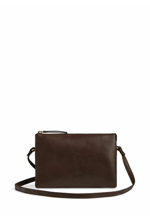 VERA - Skuldertasker - dark brown w br gold