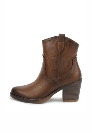 SADIE - Cowboy/biker ankle boot - harvest brown