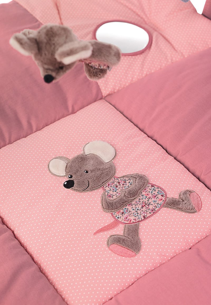 Sterntaler Couverture Peluche Matelassée Souris Mabel – 75x100 Cm, Bébé Dès La Naissance, Douce Et Câline, 100% Coton Extérieur, Rose/Multicolore