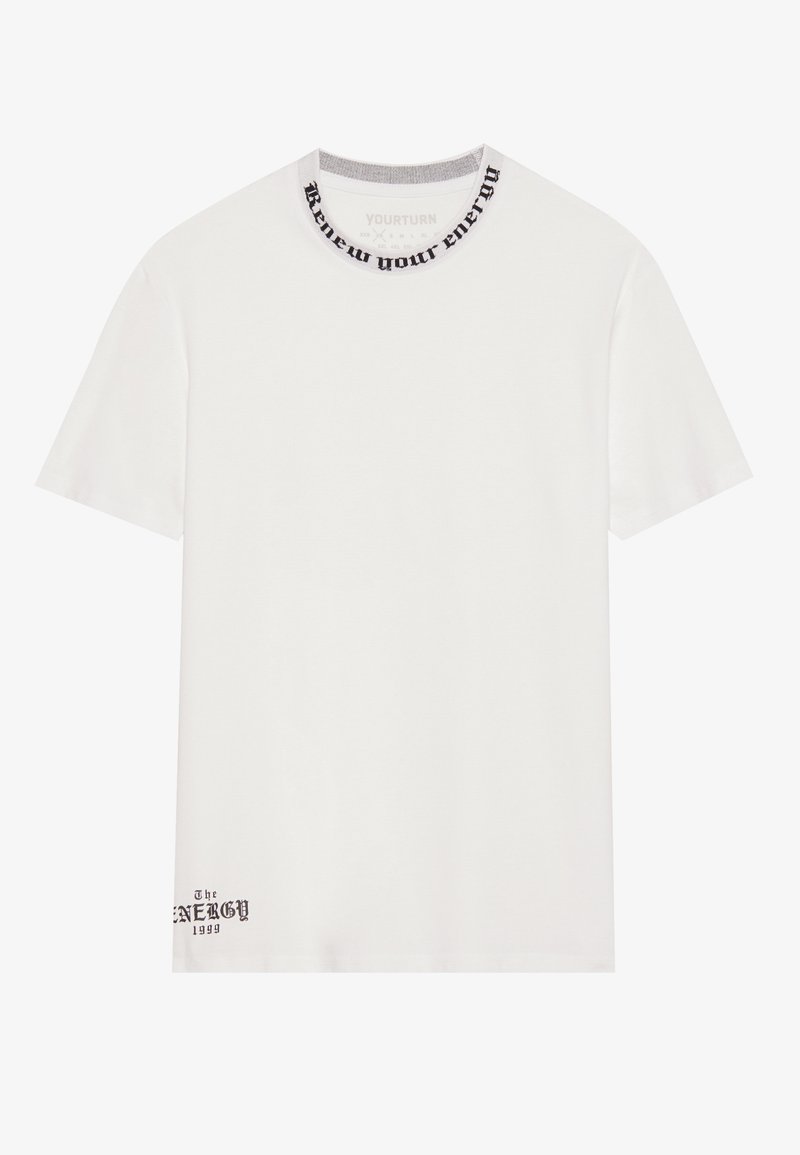 YOURTURN T-shirt print wit YOURTURN T-shirt print wit