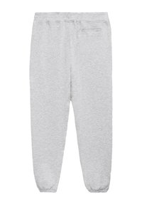 Grå sweatpants lavet af blødt stof, med elastisk talje, anklerib og en lille baglomme. Glat overflade hele vejen igennem.