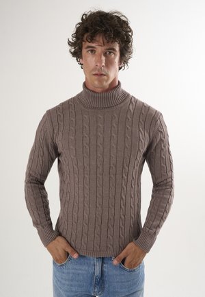 CABLE TURTLENECK - Jersey de punto - brown