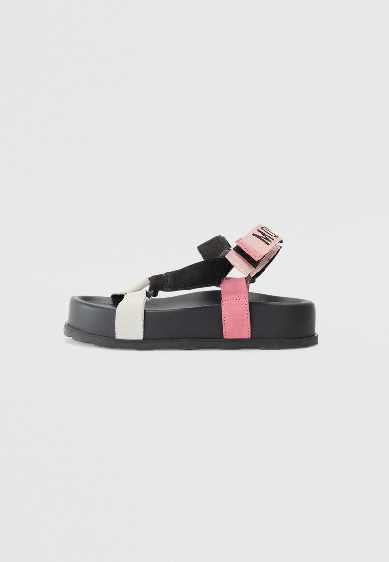 MOSCHINO - Platformas sandales - bianco/nero/rosa, Palielināt