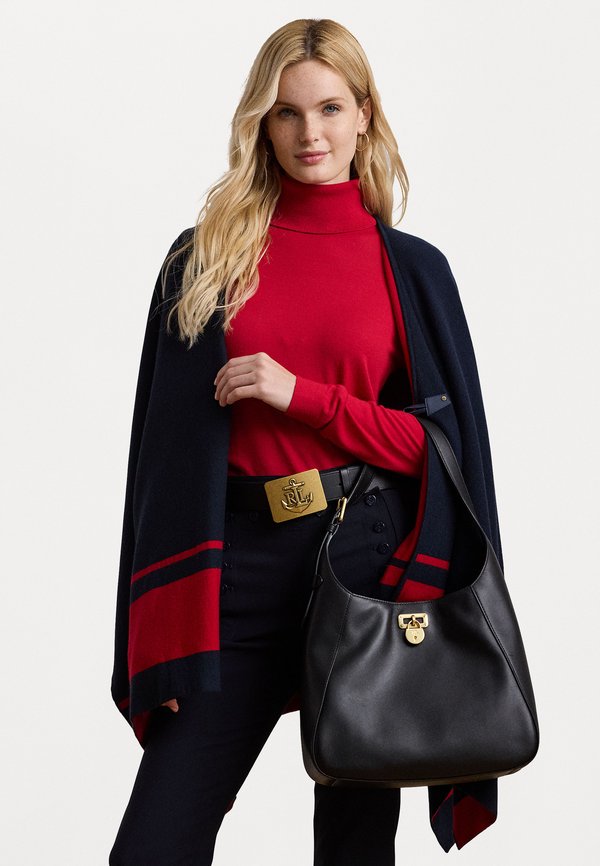 INTARSIA KNIT TWO TONE PONCHO - Cape