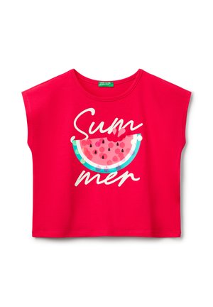 WITH PRINT AND SEQUINS - Top - pink