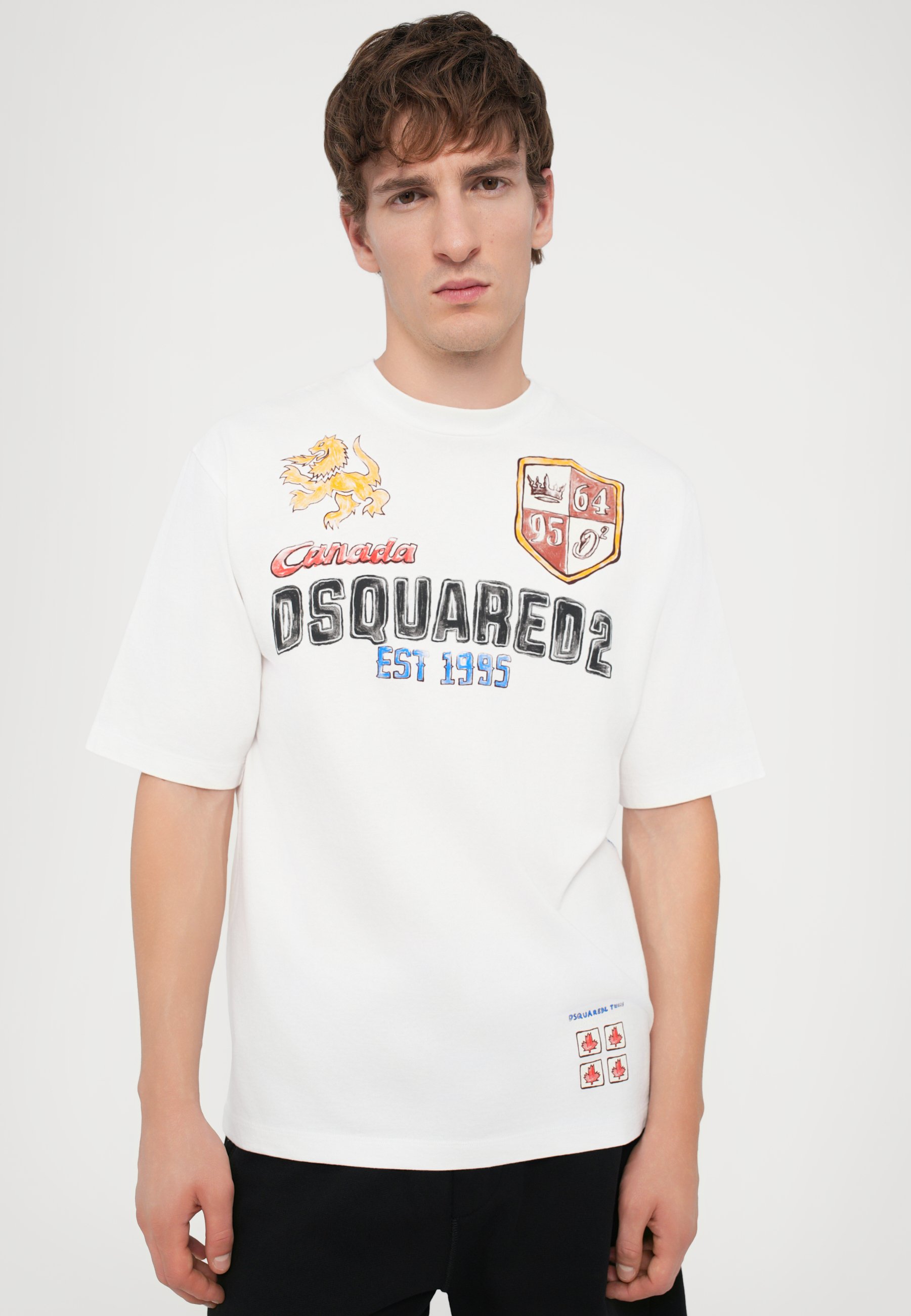 Dsquared2 LOOSE FIT TEE - Print T-shirt - white - Zalando.co.uk