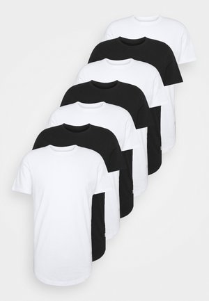 JJENOA TEE CREW NECK 7 PACK - T-paita - white/black