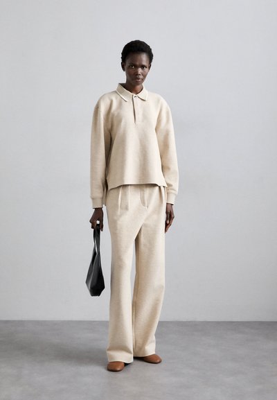 Proenza Schouler White Label TRISTAN PANT IN CLOQUE - Hlače - oatmeal melange
