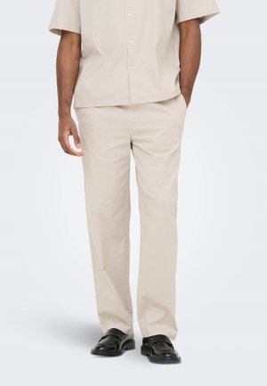 Only & Sons, ONSREID LINUS TAPERED SLUB - Trousers - silver-coloured lining