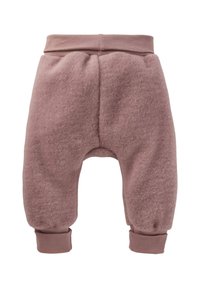 Fleece-Hosen für Kleinkinder in staubigem Rosa, mit einem gerippten Bund und Bündchen, sowie einem tiefen Schrittdesign für Komfort und Bewegungsfreiheit.