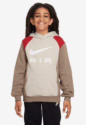 Nike Sportswear AIR - Jersey con capucha - khaki light orewood brn university burn