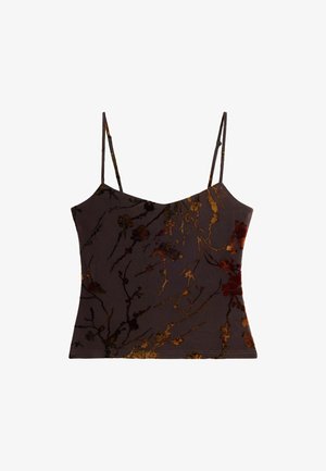 Desigual, FLOCKED STRAPPY TOP - Top - brown