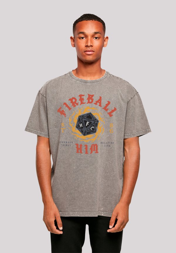 STRANGER THINGS FIREBALL DICE 86 NETFLIX TV SERIES - T-Shirt print - asphalt