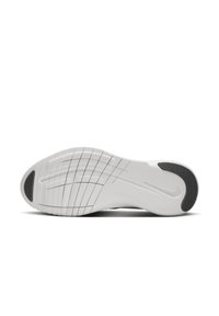 Nike shoe outsole in white rubber with textured grooves and a black rubber accent. Features a slight curve for ergonomic design.