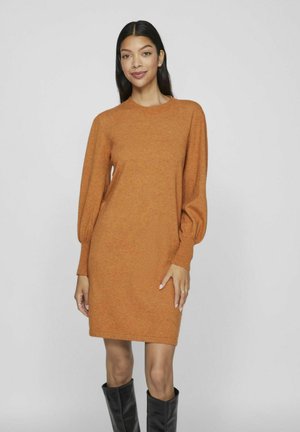 MIDI - Gebreide jurk - pumpkin spice
