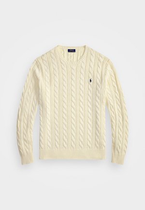 CABLE KNIT COTTON JUMPER - Jumper - andover cream