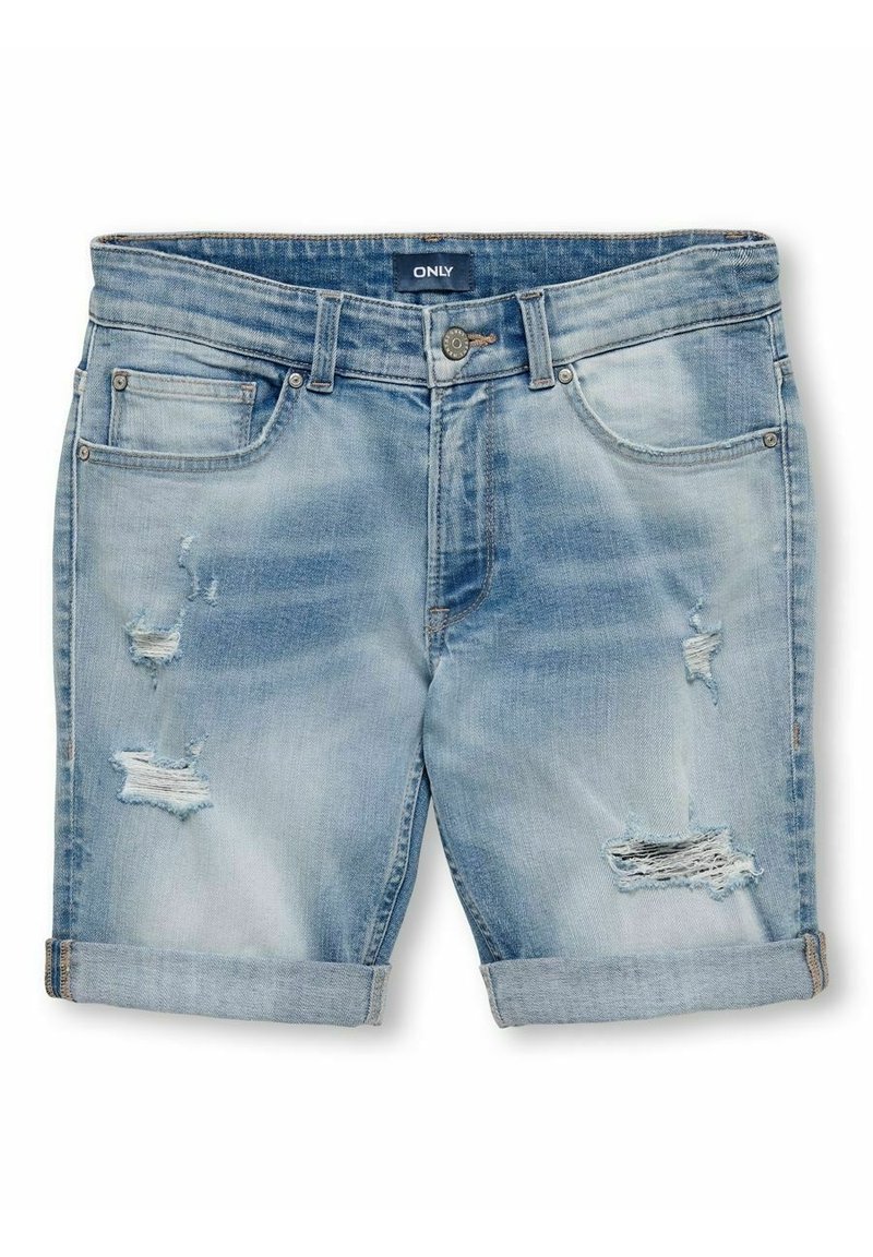 ONLY GIRLS EDGY - Shorts di jeans - light medium blue denim