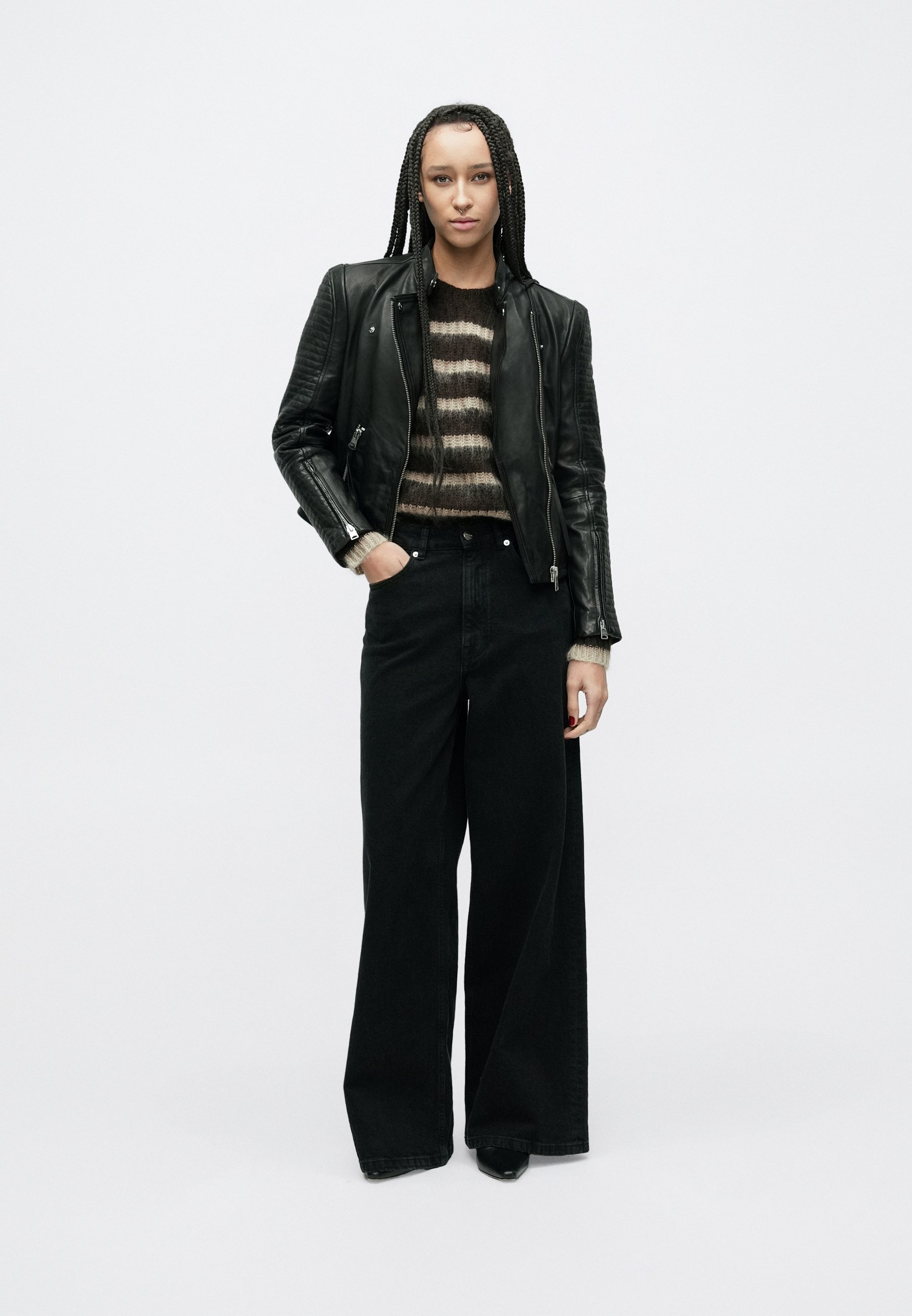 AllSaints RAUL BIKER - Leren jas - black/zwart - Zalando.nl