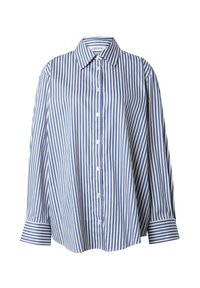 Gestreiftes Hemd in Blau und Weiß mit durchgehender Knopfleiste, Kragen und langen Ärmeln mit breiten Manschetten. Hergestellt aus leichtem Stoff.