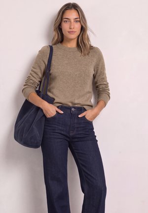 Street One, LANGARM PULLOVER MIT RUNDHALS UND RAFFUNG - Pullover - sanded amber mel.