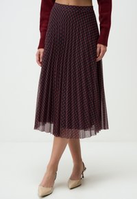 RELAXED FIT HIGH WAIST PATTERNED  - Gonna a campana - bordeaux