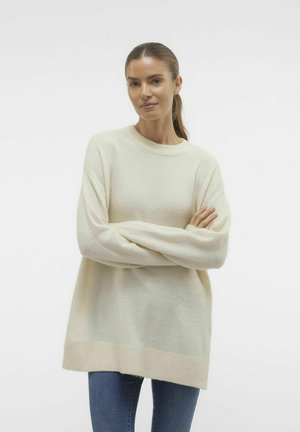 Plaza 2 4 O Neck Pullover Birch Detail W Gold