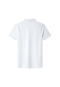 Kortærmet polo shirt i lyseblå stof med en klassisk krave, glat tekstur og rene linjer, der har raglanærmer.